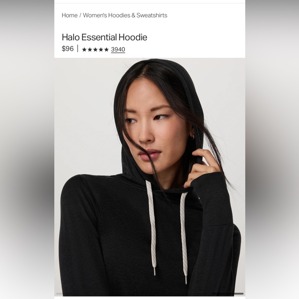 Vuori Halo Black Hoodie small